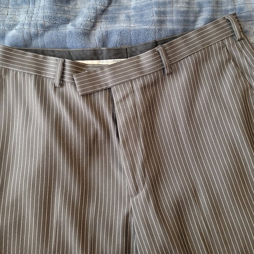 Perry Ellis Portfolio Men's Pants 34x30 Gray Stripe